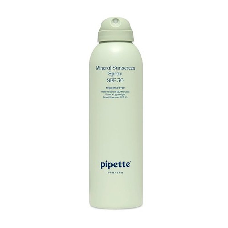 Pipette Baby Mineral Sunscreen Spray SPF 30 - Water-Resistant Non-Nano Zinc Oxide | 6 oz, Safe for Sensitive Skin