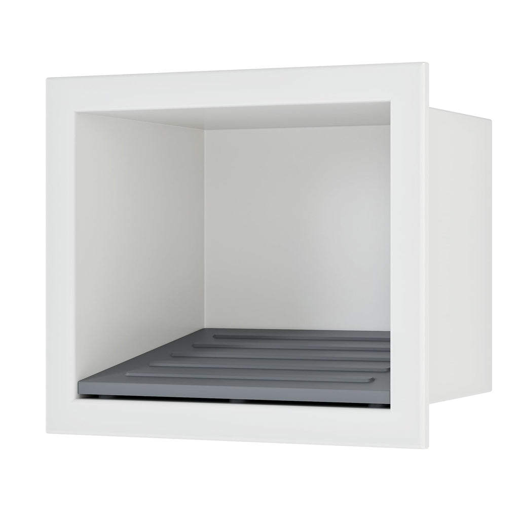Qeke Shower Foot Rest for Shaving Legs, Matte White, 5.9"X 4.8"