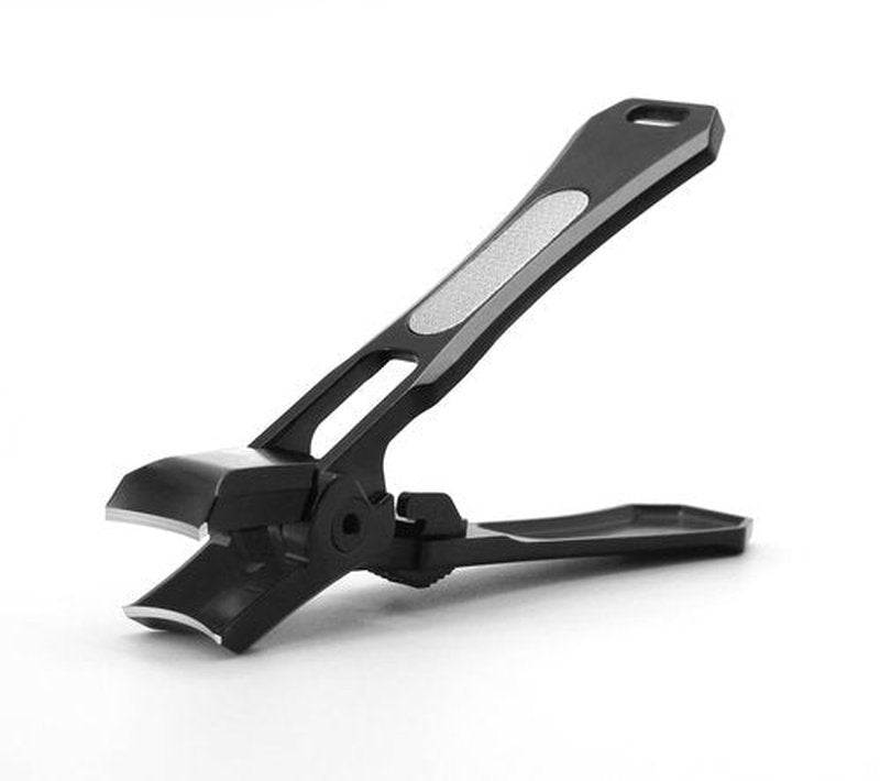 MOOSEC Luxury Stainless Steel Nail Clippers with Catcher - Perfect for Thick Nails (Black)