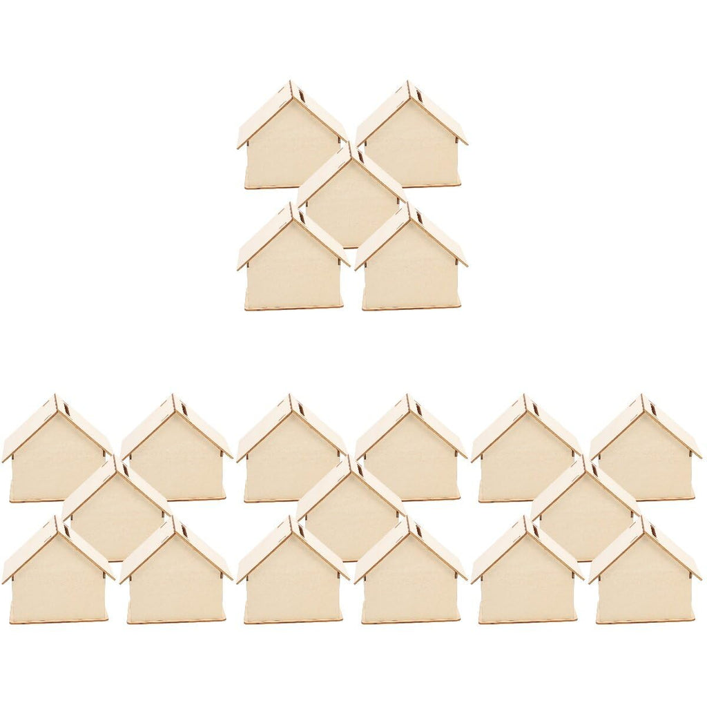 Angoily 20 Pcs DIY Piggy Bank Kids Unfinished Wood House Piggy Bank Coin Saving Box Change Container Craft Kit for Children to Decorate Doodle and Save Coins 4.13 X 8.66 X 3.93 in