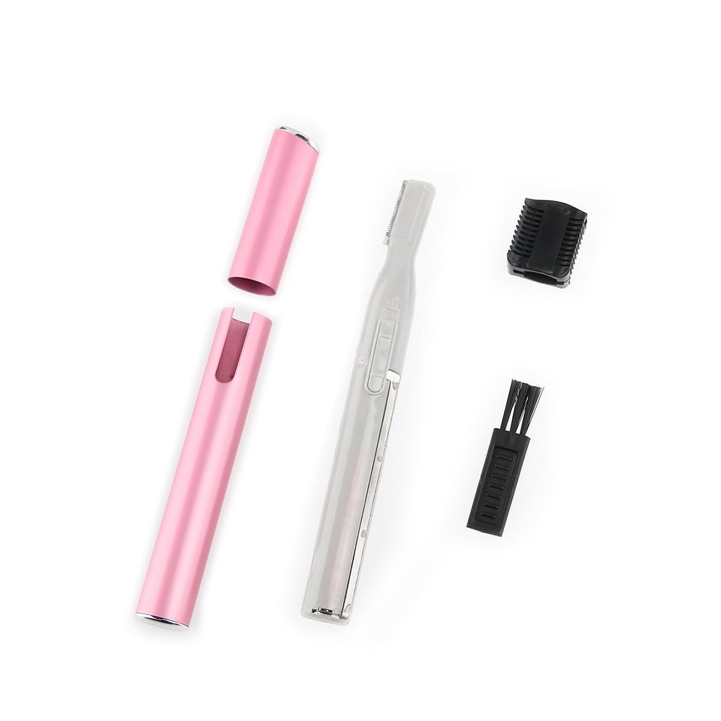 minkissy Women Electric Eyebrow Trimmer Battery Operated Facial Hair Razor with Comb Compact Size for Gentle Hair Removal on Face Neck and Arms