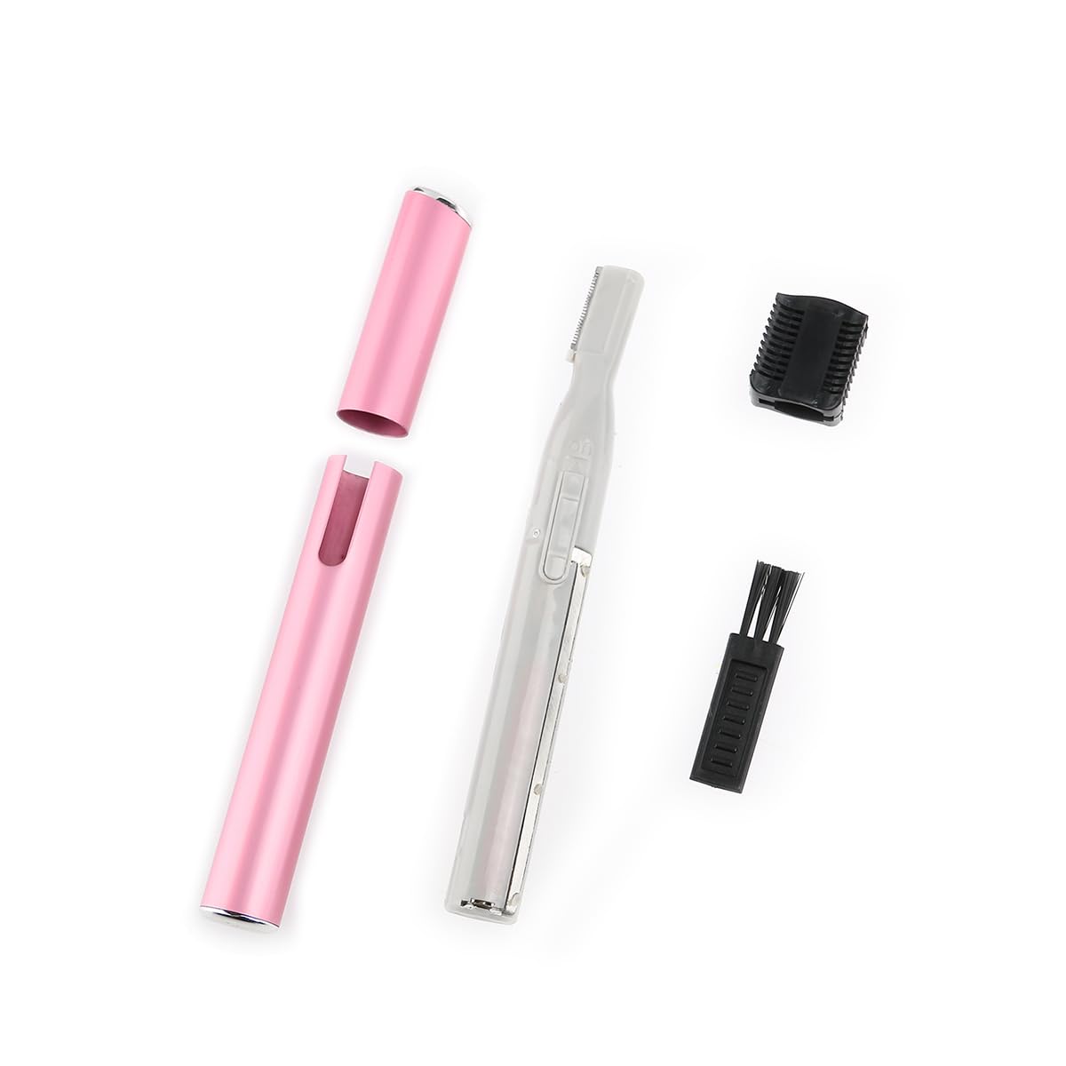 minkissy Women Electric Eyebrow Trimmer Battery Operated Facial Hair Razor with Comb Compact Size for Gentle Hair Removal on Face Neck and Arms