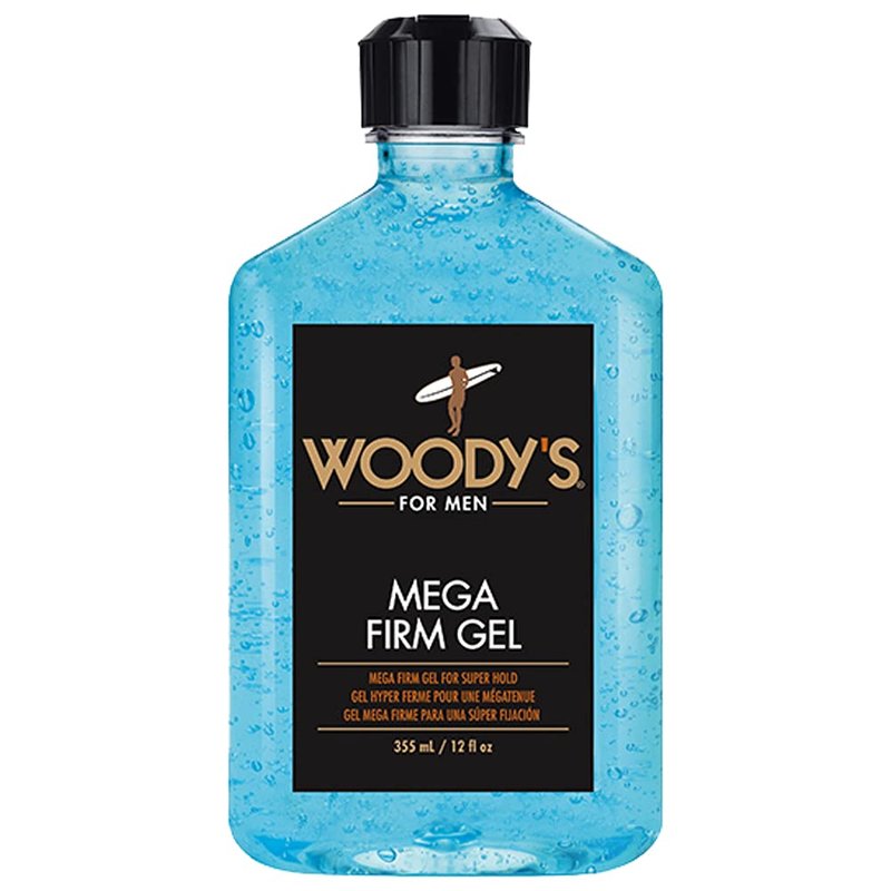 Woody's Mega Firm Hair Gel - Strong Hold, Alcohol-Free Formula for Flake-Free Styling | 12 fl oz