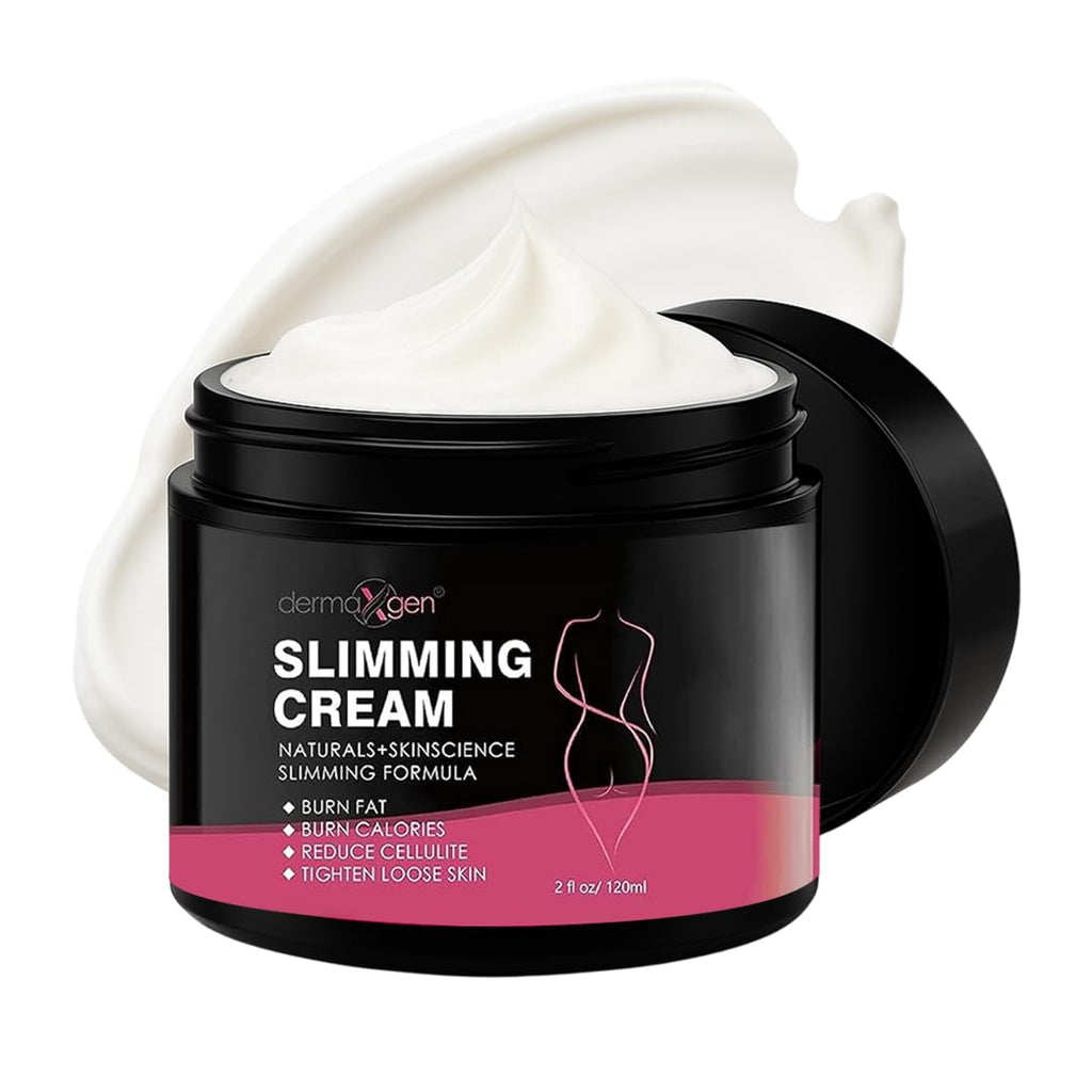 Dermaxgen Slimming Cream for Tummy, Belly & Waist Firming - 100% Natural Anti Cellulite Cream with Organic Ingredients - Natural Formula for Body Firming & Shaping - 2 FL Oz