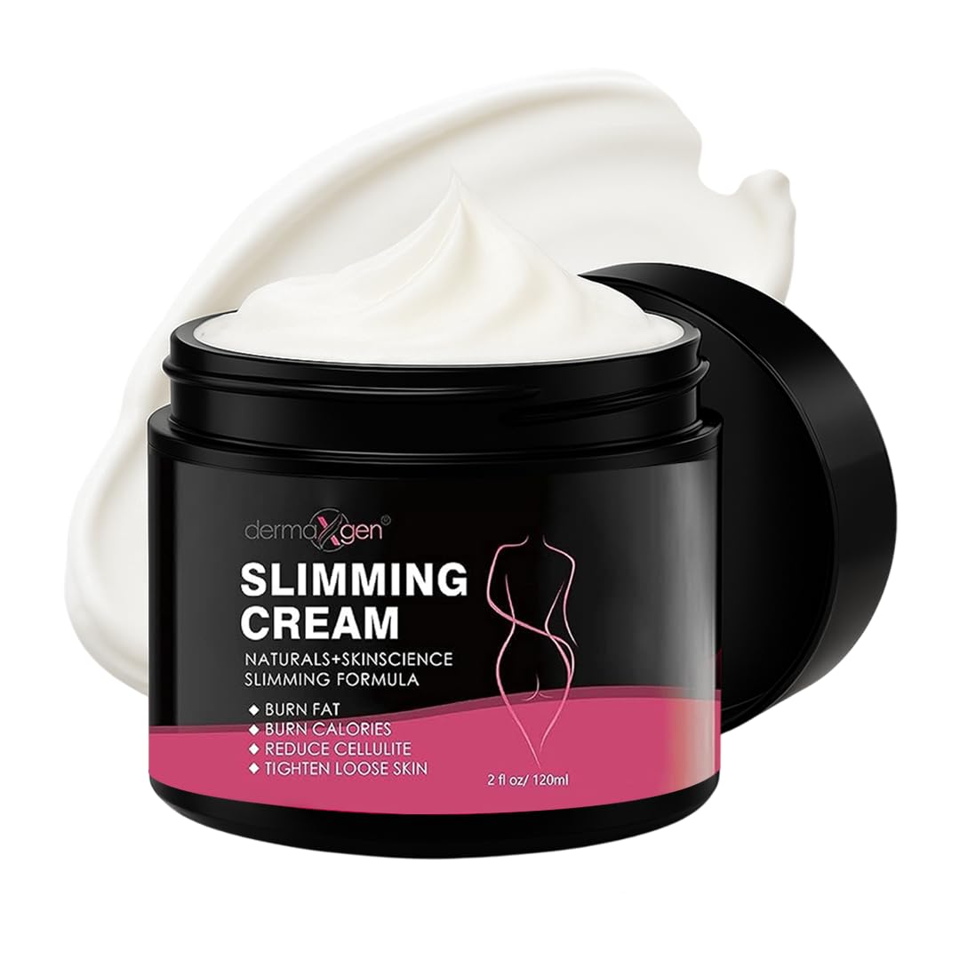 Dermaxgen Slimming Cream for Tummy, Belly & Waist Firming - 100% Natural Anti Cellulite Cream with Organic Ingredients - Natural Formula for Body Firming & Shaping - 2 FL Oz