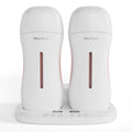 Wax Bear Roll On Wax Warmer with Double Roller for Soft Wax Cartridges, Magnetic Heating Base for Hair Removal at Home or Salon (White)
