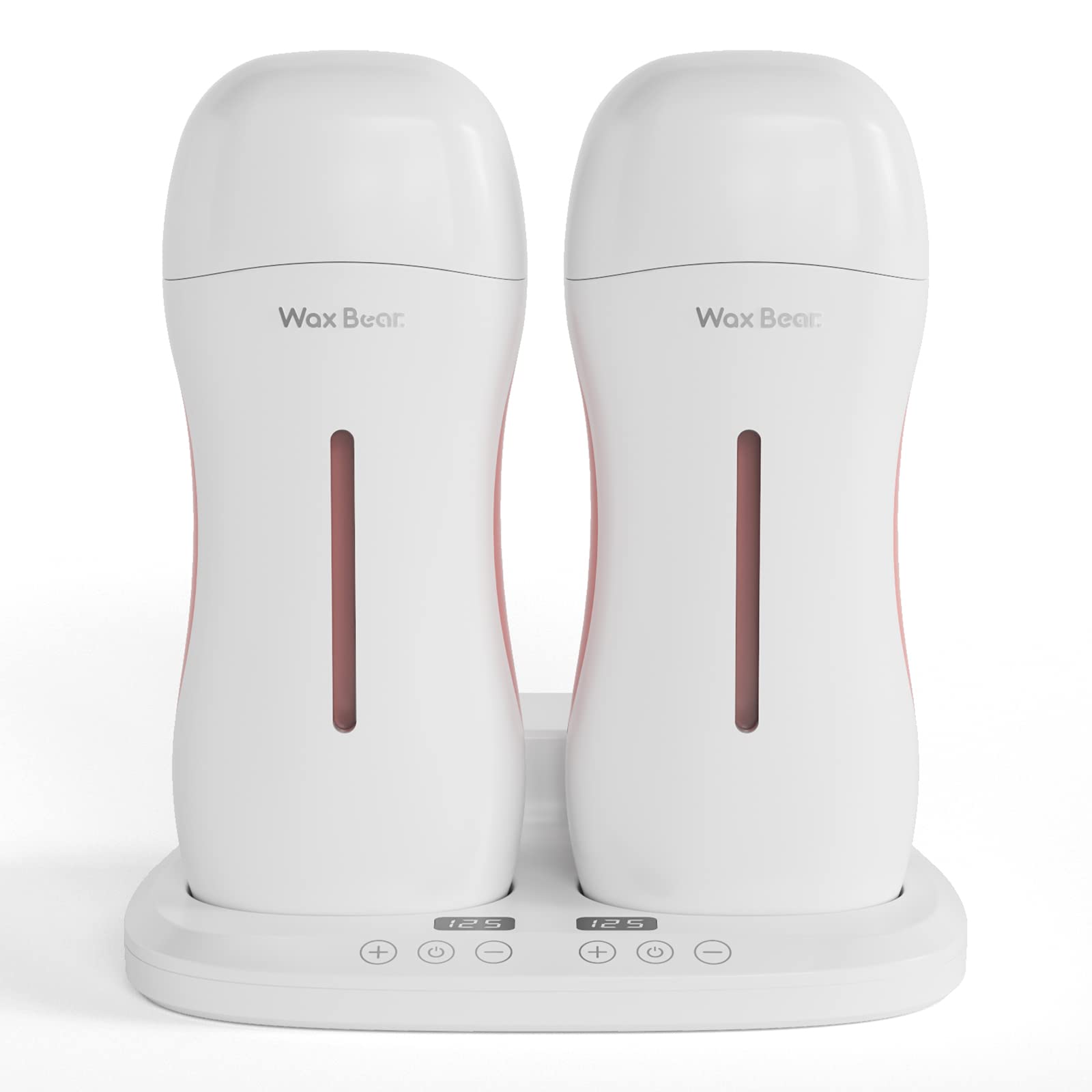 Wax Bear Roll On Wax Warmer with Double Roller for Soft Wax Cartridges, Magnetic Heating Base for Hair Removal at Home or Salon (White)
