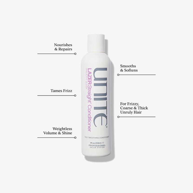 UNITE Hair - LAZER Straight Shampoo & Conditioner Set - Smooths, Softens & Controls Frizz - 10 Fl Oz & 8 Fl Oz