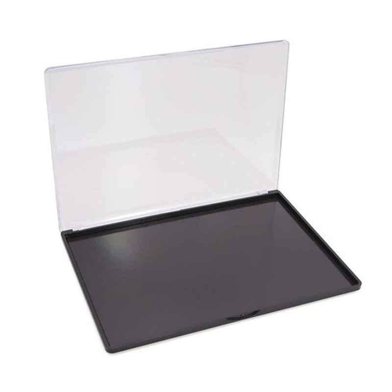 Snowso XL Large Empty Magnetic Eyeshadow Palette with Clear Top, Travel Makeup Organizer with 40Pcs Adhesive Metal Stickers For DIY Your Own Powder Palette (XL Large - 9.25'x6.57')