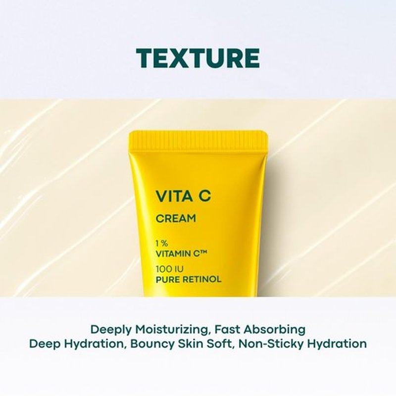 BONCEPT Vita C Cream - Quick-Absorbing Korean moisturizer for Dark Spots, Brightening, Bouncy Skin, Anti aging with Vitamin C, Retinol | 1.69 fl. oz. / 50ml