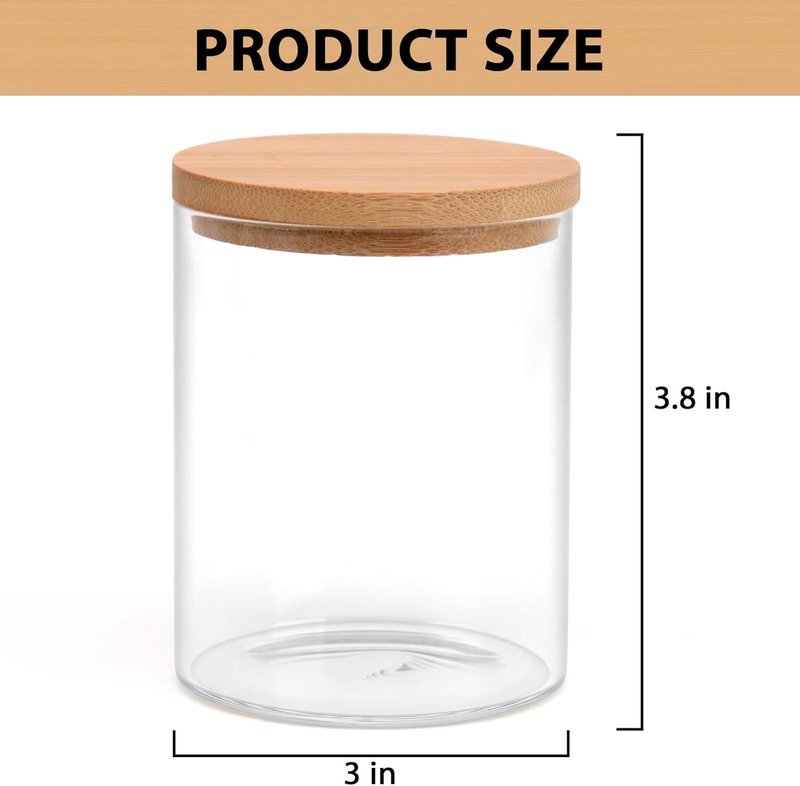 BKYFPQ Glass Qtip Holder Dispenser Set - Stylish Apothecary Jars with Lids | Makeup & Bathroom Organizer