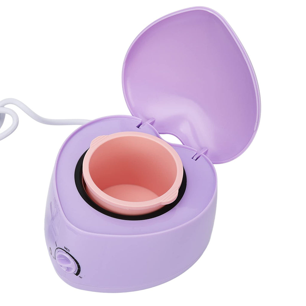 Electric Wax Warmer, Portable Mini Hair Removal Wax Heating Machine, Cute Heart Shaped Fast Heating Wax Heater for Beauty Salon, Home, Silicone Inner Pot Easy Cleansing, Purple
