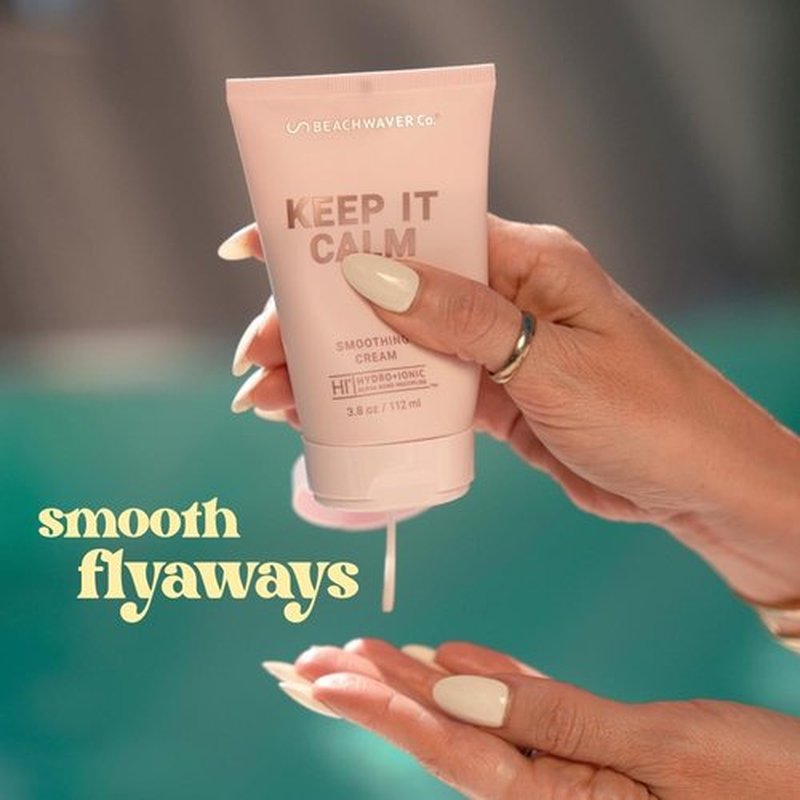 Beachwaver Co. Keep It Calm Smoothing Cream - Anti-Frizz Styling Cream (3.8 Oz) in Polynesian Pink Sugar | Pack of 2