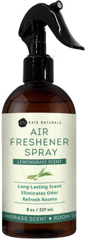 Kate Naturals Air Freshener Spray for Home. Lemongrass Essential Oil Odor Eliminator Room Freshener Spray for Pillows, Bedding, Linen (8 fl oz, Pet Safe, Non-Toxic)