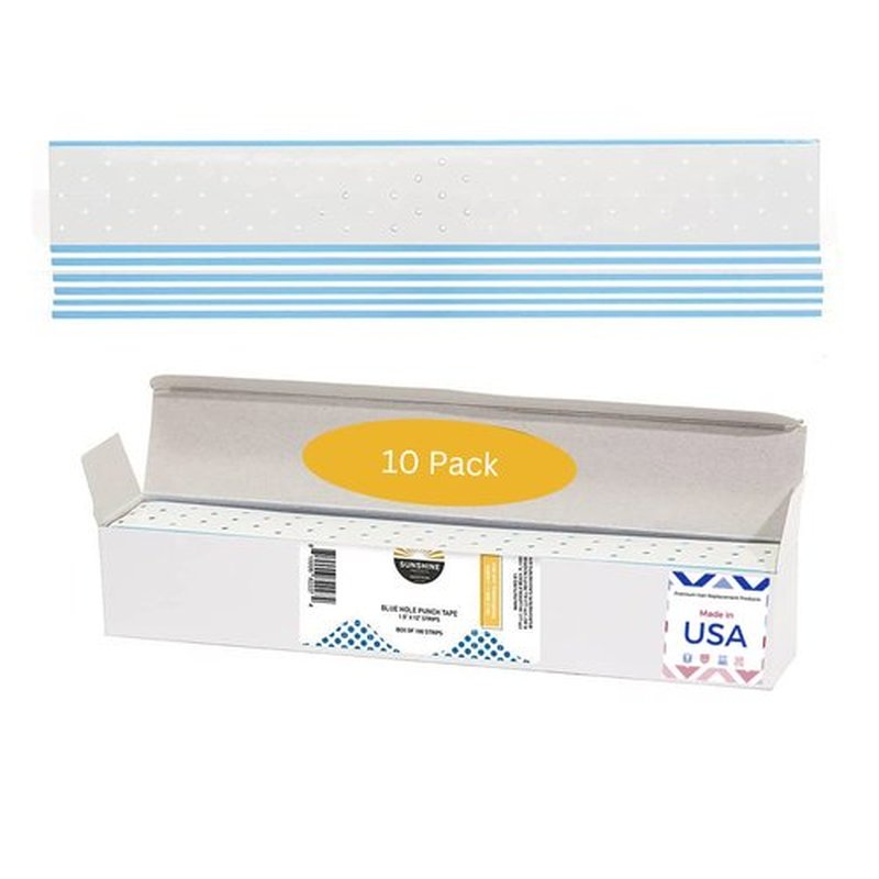 Sunshine Premium Blue Hole Punch Tape Extenda Bond Double Sided Adhesive Wig Toupee Hair Piece Tape - Made in USA - (10 Pack)
