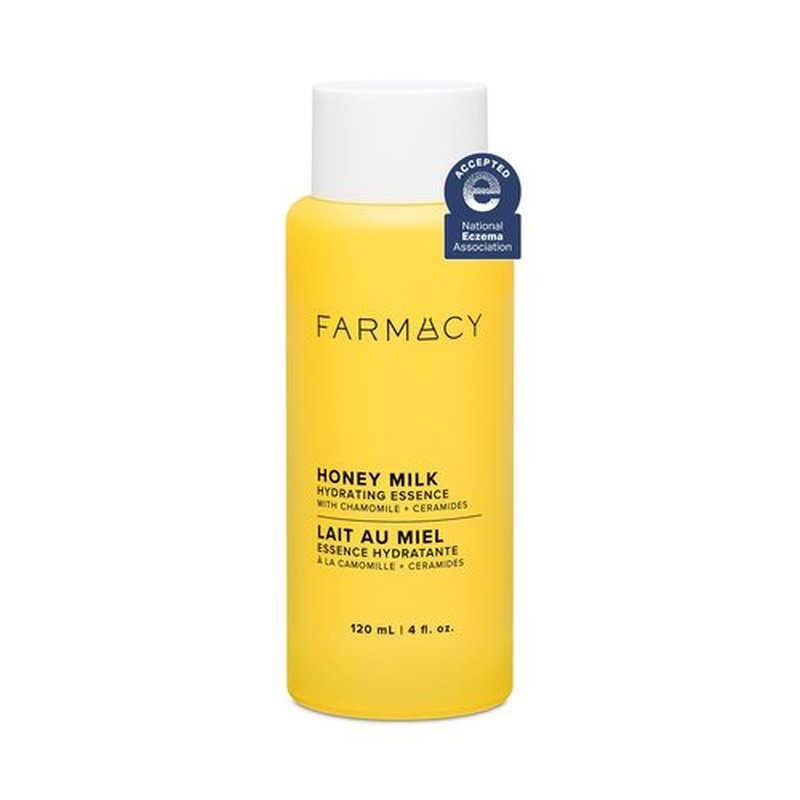 Farmacy Honey Milk Face Essence - Hydrating Milky Toner with Honey, Ceramides + Chamomile - Helps Strengthen Skin Barrier + Replenish Moisture - Soothing + Calming Skincare (120ml)