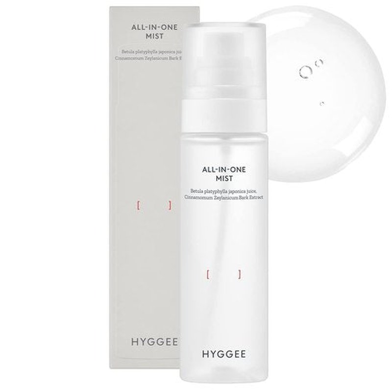 KSBC HYGGEE All in One Mist - Hydrating & Soothing Face Essence Spray for All Skin Types - Probiotics & Birch Sap Extract - Oil Control Gas Free Mist - Skin Irritation Free, 3.38 fl.oz.