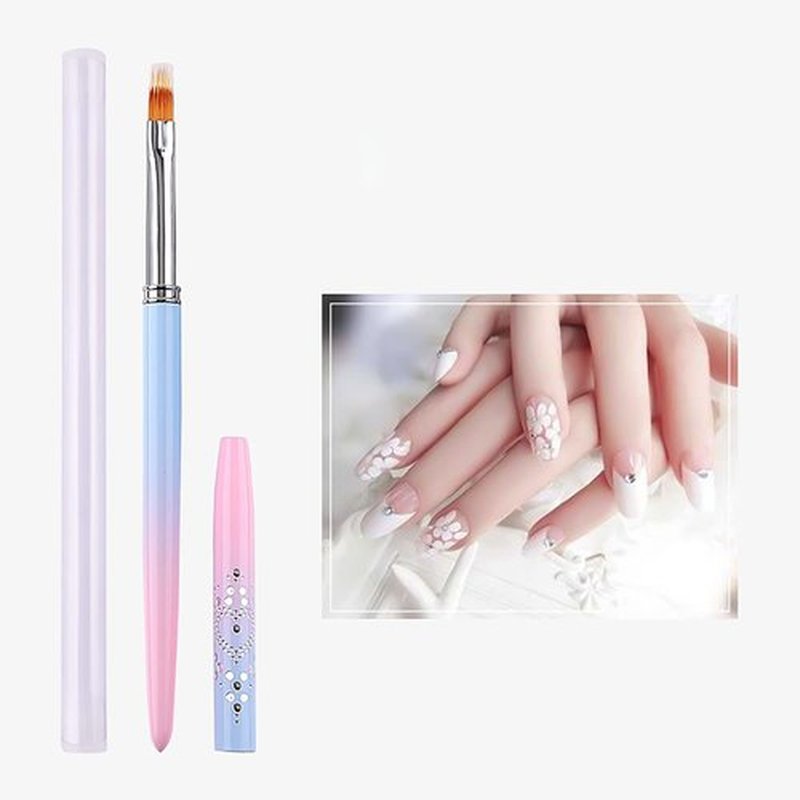 SILPECWEE 3Pcs Ombre Nail Brush Acrylic Nail Art Brushes Nail Gradient Brushes Nail Painting Pen Ombre Brush for Gel Nails Manicure Design Brush Nail Art Tools