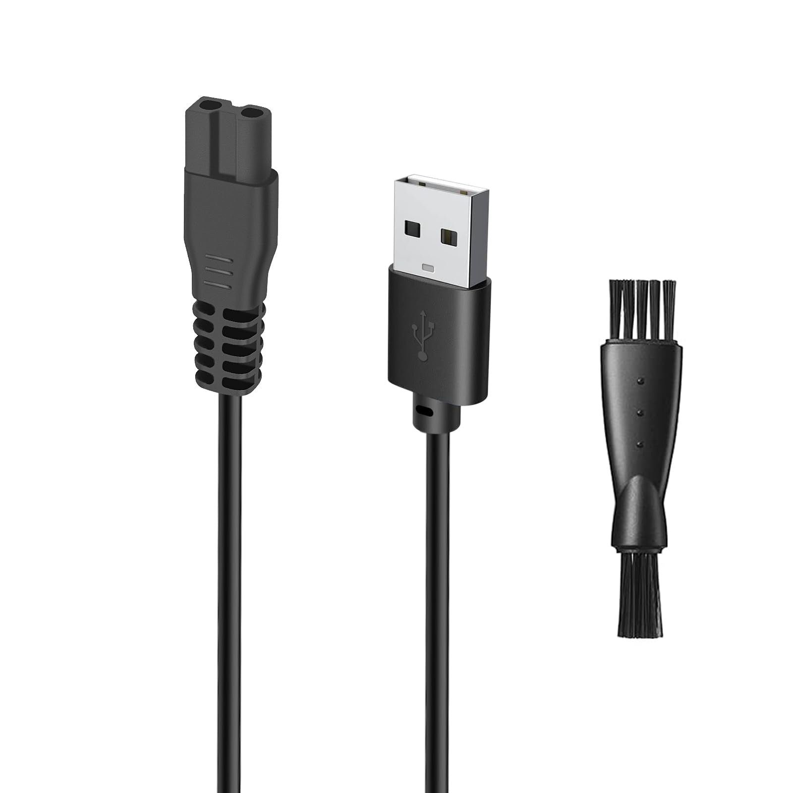 wotdmu 5V Charger Cable Replacement for Meridian Trimmer Charging, USB Charger Cord Compatible with Meridian Body Hair Bikini Trimmer with 1 Cleaning Brush, 3.3ft Power Cord