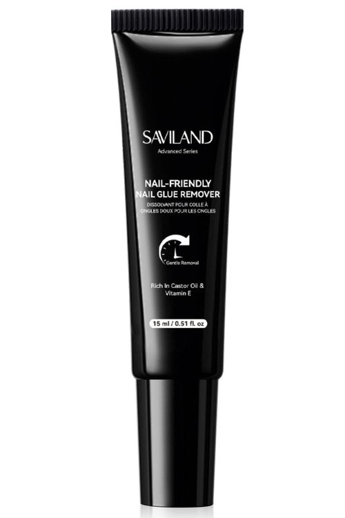 SAVILAND Semi Solid Nail Glue Remover: 15ml Acetone Free Press on Nail Remover with Castor Oil Vitamin E Gentle Quick Nail Glue Remover for Press on Nails Fake Tips Solid Glue Gel, Not for Gel Polish