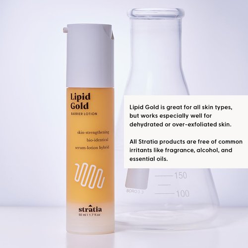 Stratia Lipid Gold Moisturizer - Skin-Strengthening Ceramide & Niacinamide Formula, 1.7 Fl Oz