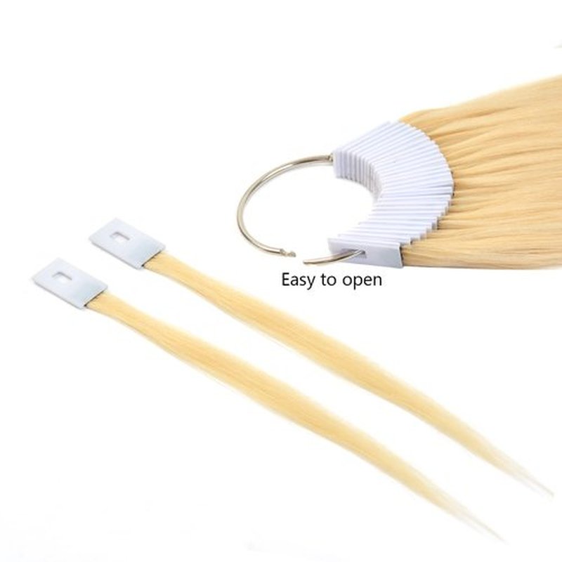30 Pcs 8" Hair Swatches for Testing Color 100% Real Human Hair Level Swatches for Salon Training (Blonde，613#)