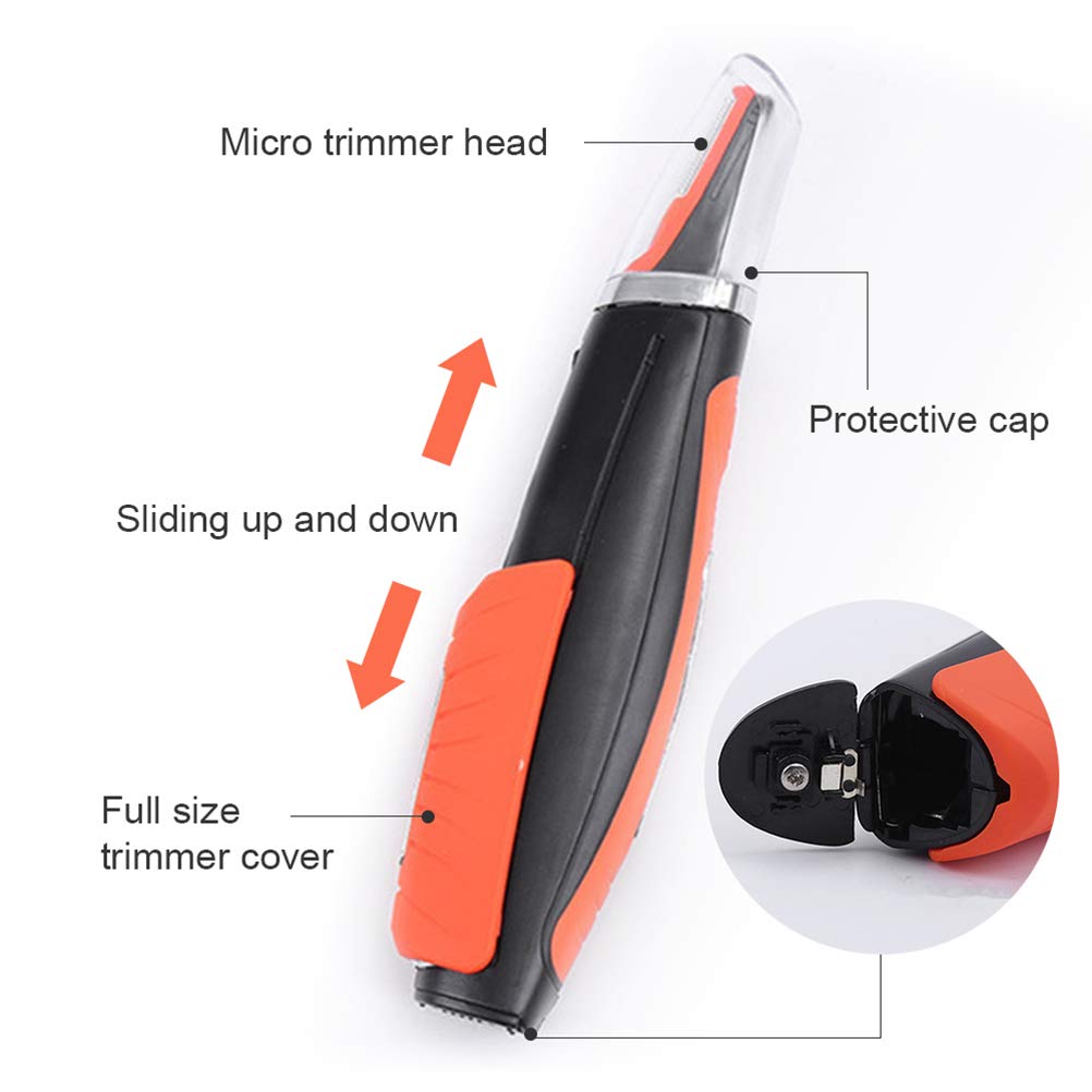 shenruifa Electric Nose Hair Trimmer, Integrated Design, Easy to Grip and Carry, LED Light, Two Comb Attachments, for Nose, Eyebrows, Beard, and Haircut, Suitable for Sensitive Skin
