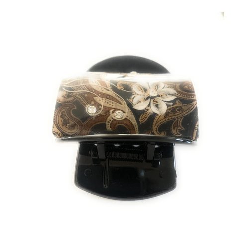 Mia Super Clamp, Jaw Clamp, Hair Clip Barrette, Strong Hair Accessory for Thick Hair, Long Hair, Women, Updos, French Twists - Large Size Floral Print