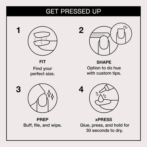 OPI Press-On Nails - Professional Nail Art Kit with Short Round, Long Almond & Coffin Shapes