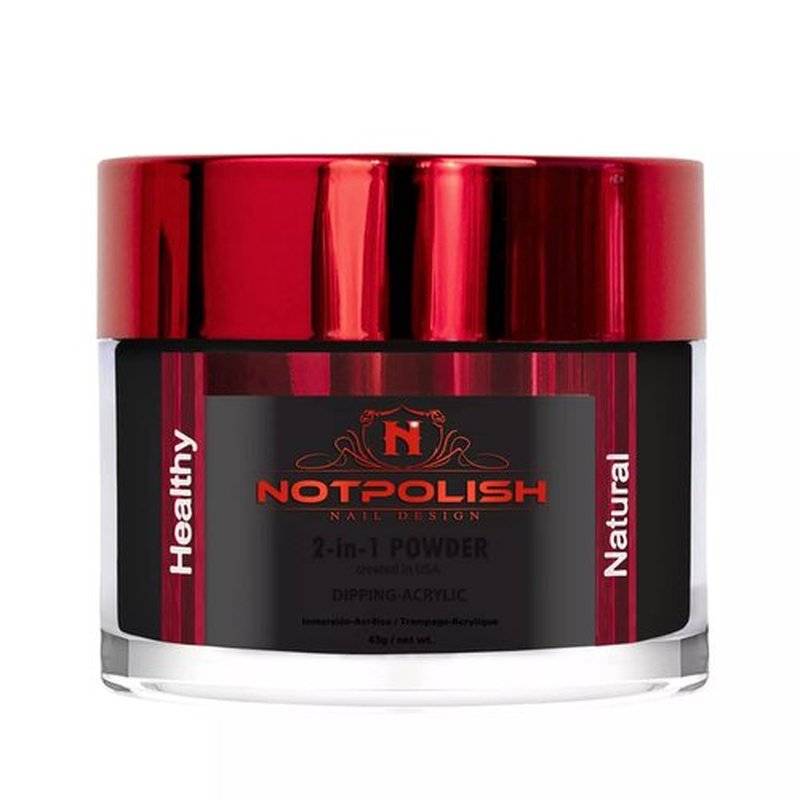 Notpolish Dip Powder for Nails - Artistic Perfect Dip in Black - Vibrant Color & Long Wear - For Dipping or Dabbing, No UV Needed - Clean Finish Powder Dip - Manicure Supplies - 2 oz