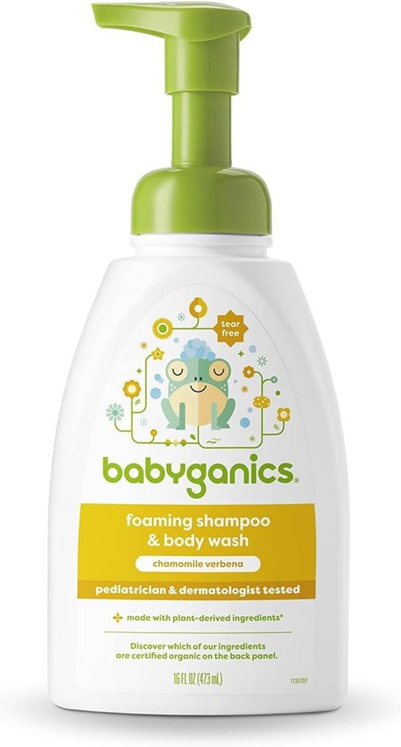 Babyganics Baby Shampoo & Body Wash - Chamomile Verbena, Gentle 16oz Pump Bottle