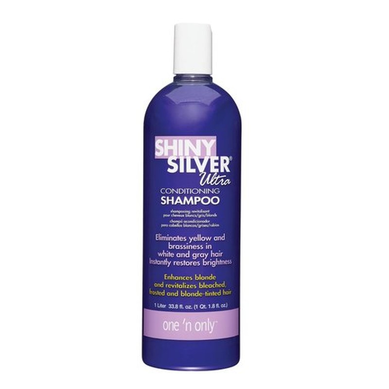 One 'n Only Shiny Silver Purple Shampoo - Argan Oil Toning for Blonde, Gray & Highlighted Hair - Moisturizes & Reduces Brassiness (1 Liter)