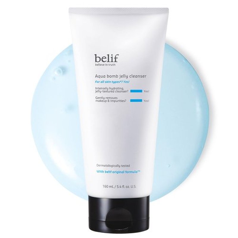belif Jelly Hydrating Deep Cleanser – Low pH Mild Gel-to-Foam Face Wash for Daily Deep Pore Cleansing, Hydrating and Refreshing for All Skin, Korean Skincare, (5.4 fl.oz., New Formula)