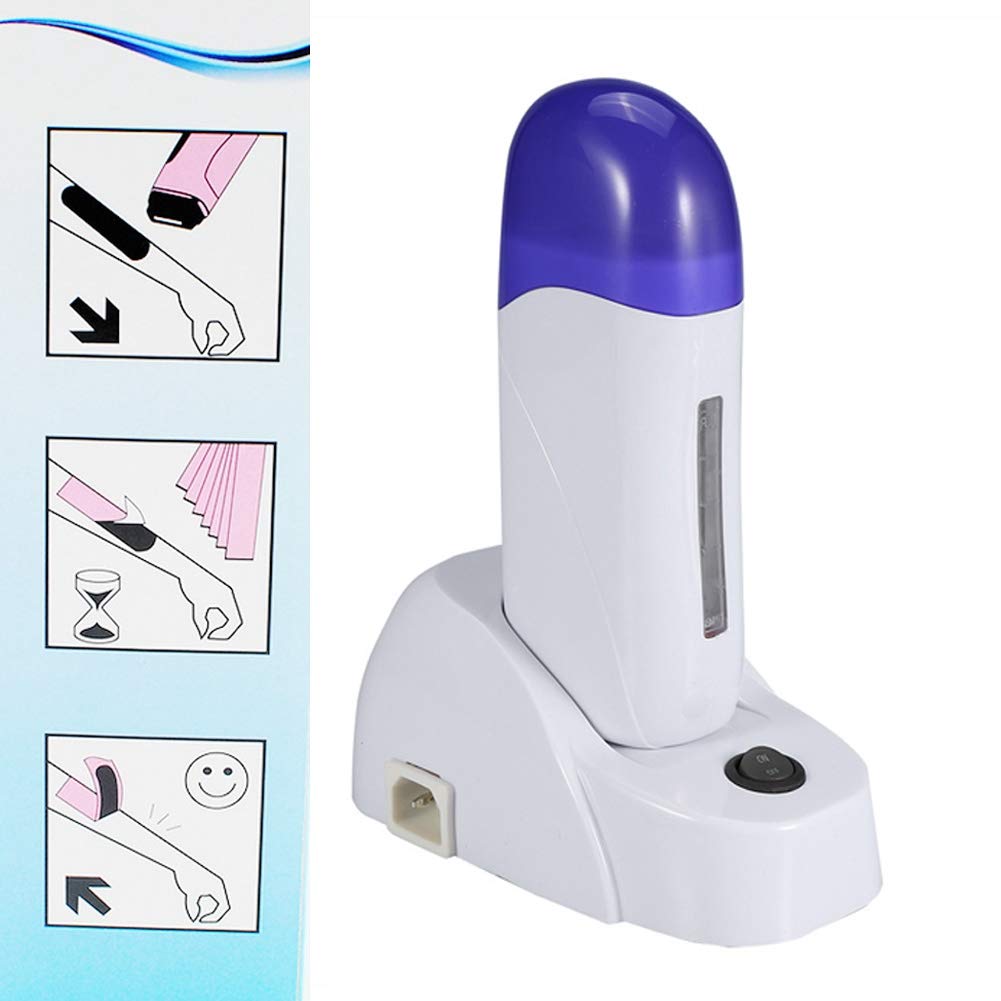 Sonew 3 Types Wax Warmer, Portable Cartridge Wax Depilatory Roller Heater, Hair Removal Machine for Body, Face, Armpits, Legs, Bikini Line, Unisex