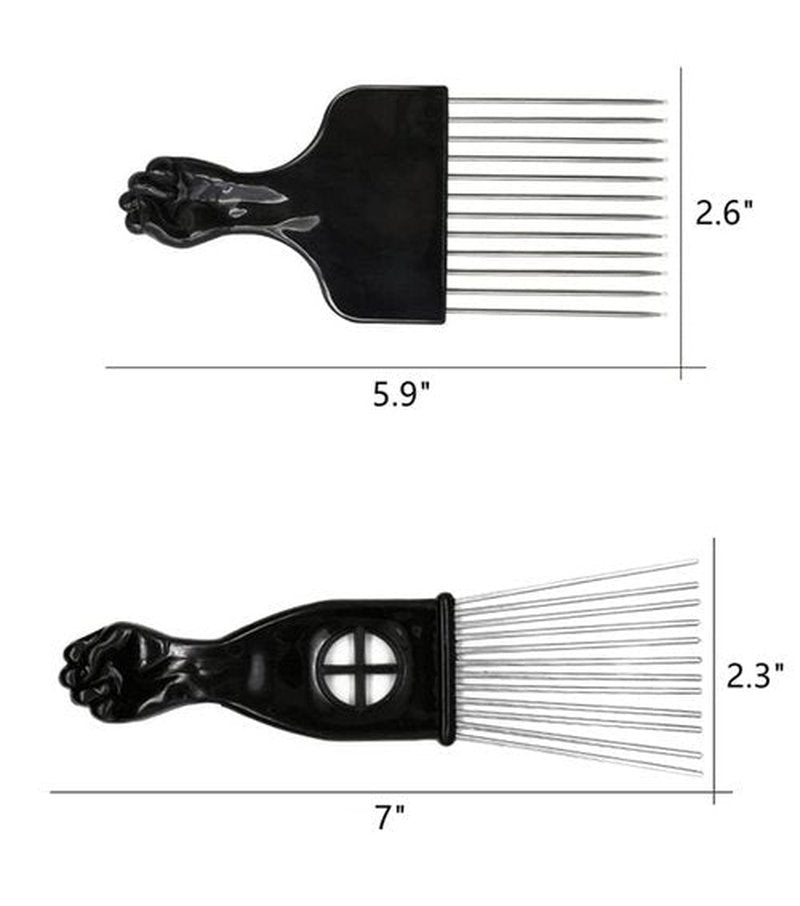 Hair Sponge Set, Magic Curl Glove, Afro Brush, Metal Pick Comb, and Twist Comb for Hairstyling (Black-6Pcs)