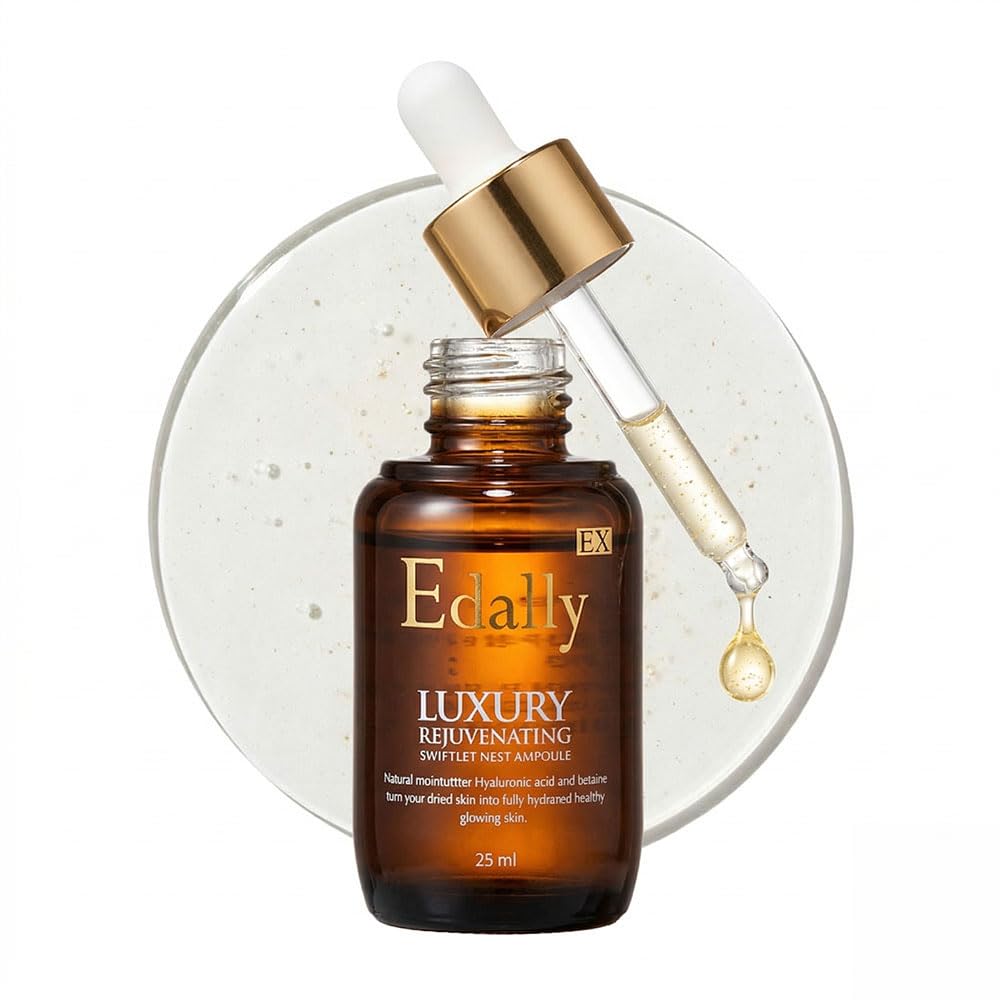 Edally EX Luxury Rejuvenating Bird's Nest Ampoule Serum - Premium Korean Facial Serum with Marine Collagen & Swiftlet Nest Extract - Deep Nourishing, Firming & Hydrating Care - [25ml / 0.85 fl.oz]