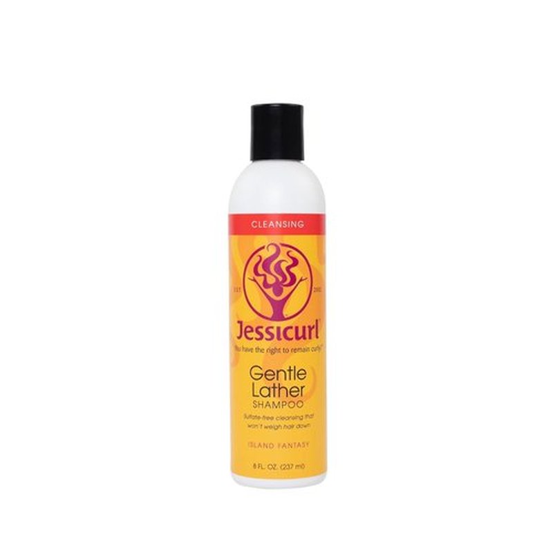 Jessicurl Gentle Lather Shampoo - Island Fantasy Scent, 8 Fl Oz | Vegan & Sulfate-Free Curly Hair Care