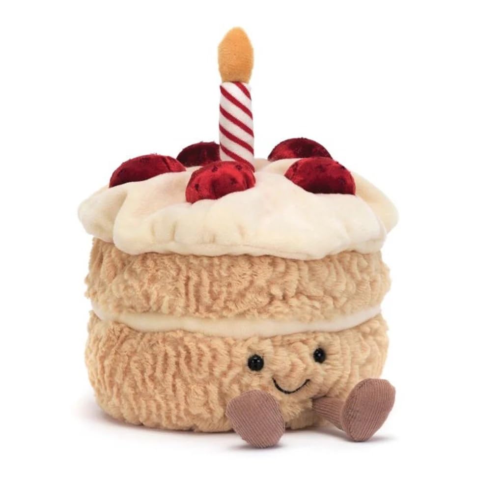 Jellycat Fun Birthday Cake - L: 12 cm x W: 12 cm x H: 16 cm