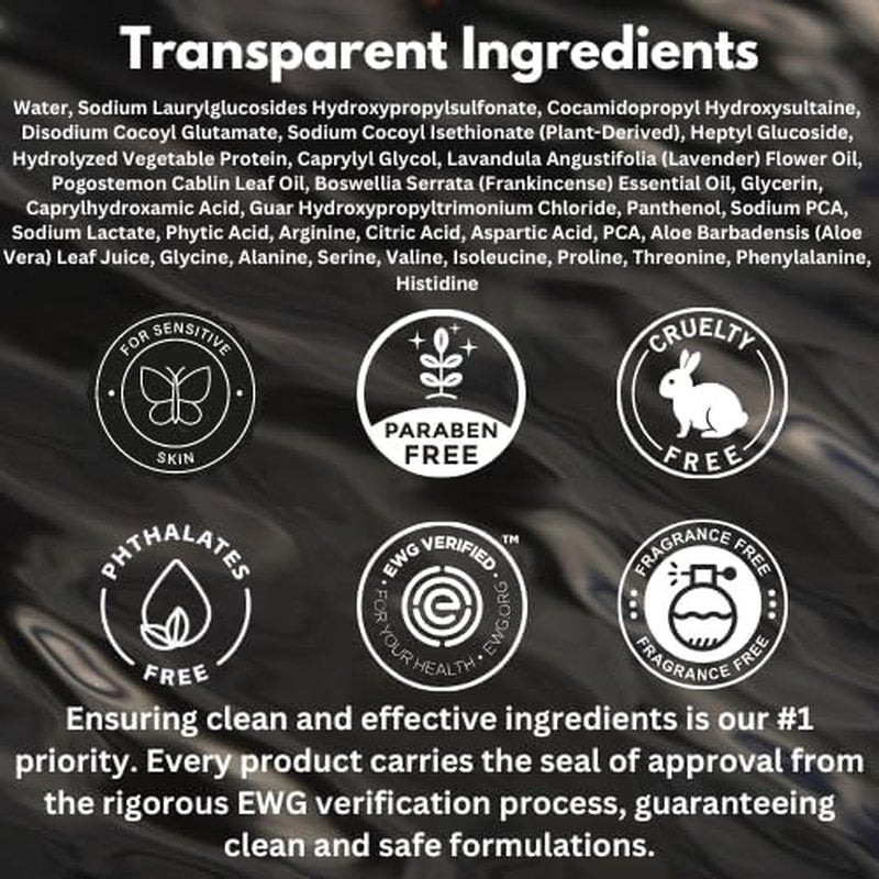 HygieneLab Shampoo - EWG Verified Non-Toxic, Fragrance-Free & Paraben-Free | Gentle Cleanse for All Hair Types (16.9 fl oz)