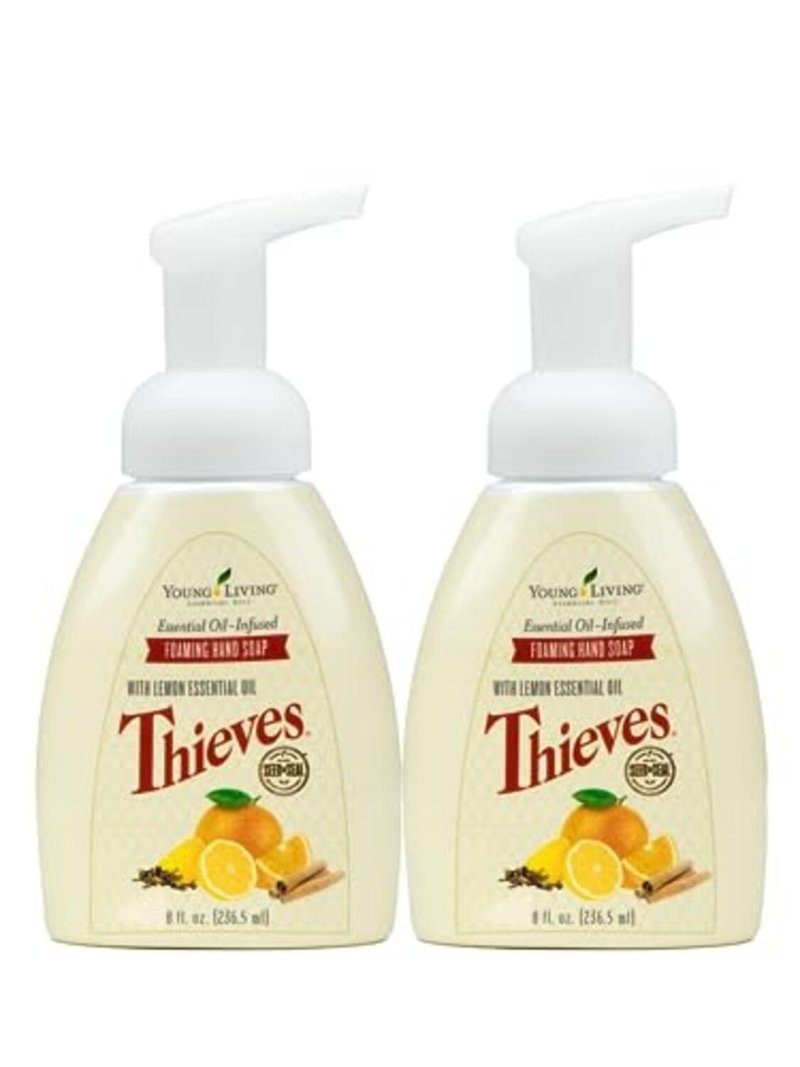 Young Living Thieves Foaming Hand Soap - Natural Essential Oil Formula, Moisturizing 8 fl oz | 2 Pack