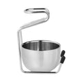 UPSTORE 2 in 1 Shave Cup with Stand Holder Set Stainless Steel Shaving Bowl with Shaving Stand Brush Holder Set Razor Brush Bowl Grooming Tool for Men Beard Care and Cleaning