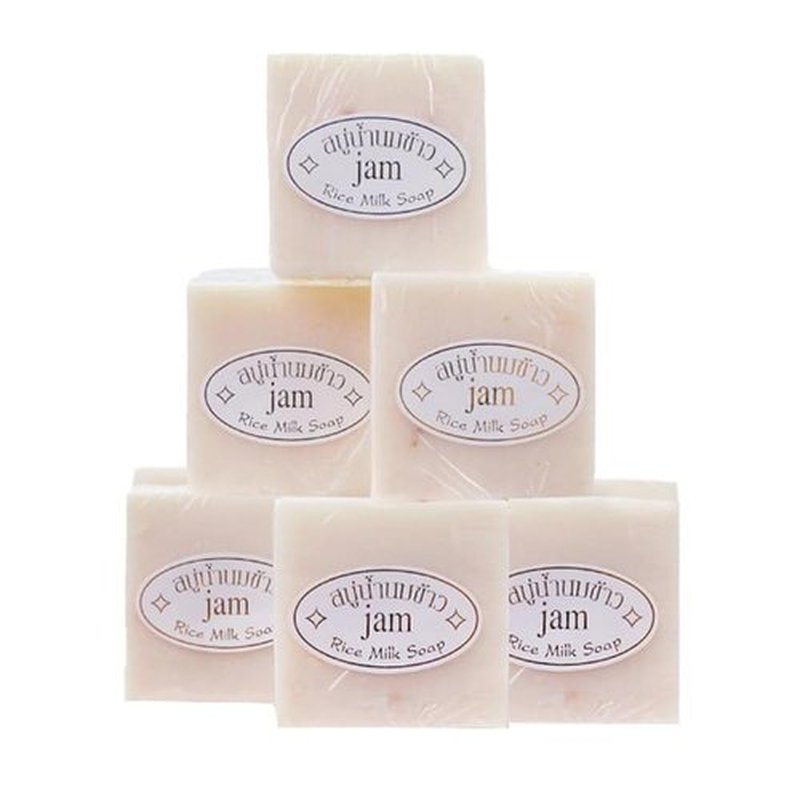 Maruomiki Thai Rice Soap 6 Pieces 13.76 oz Total Cleansing Facial Bath Soap Handmade Cold Craft Wedding Gift (6)