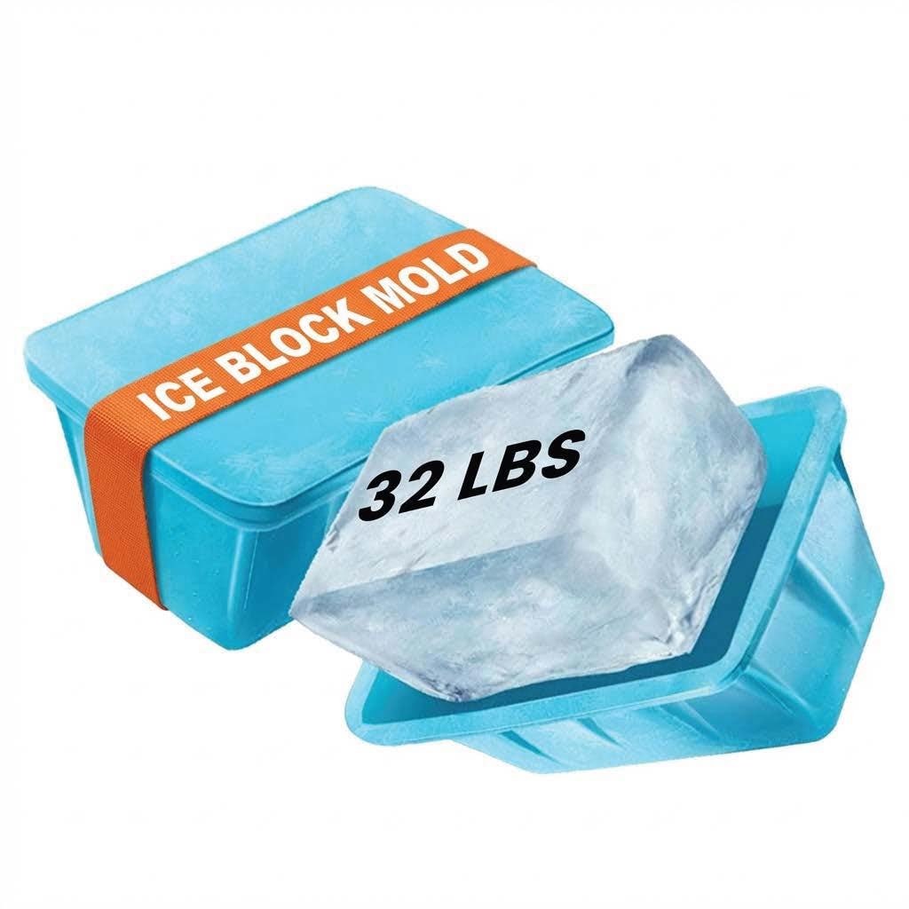 Extra Large Ice Block Mold For Ice Bath, Large Ice Mold for Freezer with Lids - Reusable, Silicone Ice Bath Accessories, Cold Plunge Giant, Ice Blocks for Chiller & Cold Therapy