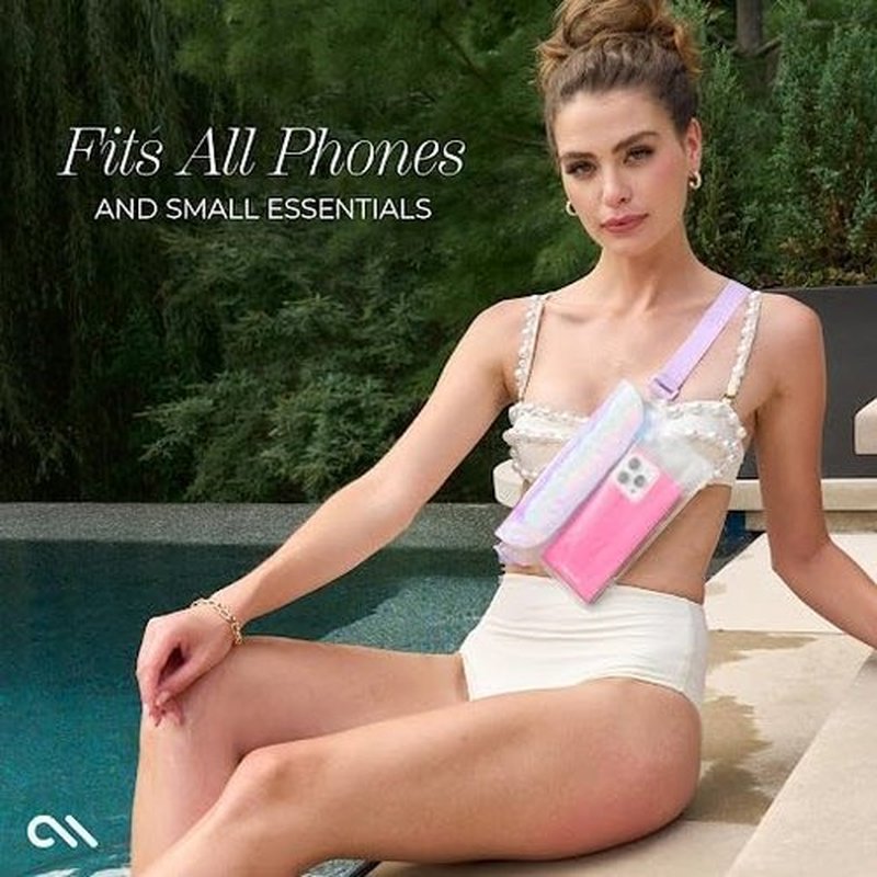Case-Mate Waterproof Phone Pouch - IP68 Triple Seal Protection, Adjustable Strap | Iridescent for iPhone 17 Pro Max & More