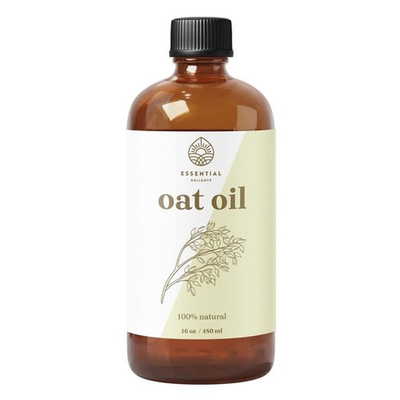 Essential Delights Oat Oil - Premium Undiluted Carrier Oil | for Skin, Face, Body, Hair Revitalization | Vegan & Cruelty Free (16 Fl Oz)