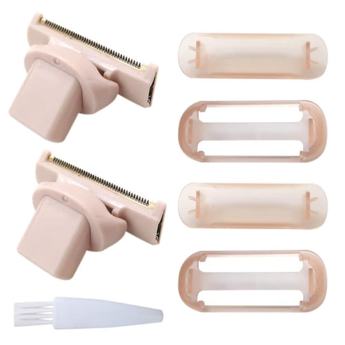 2 Pack Replacement Body Razor Head Replacement Compatible with Finish Touch Flawless Nu Razor Replacement Blades,Rose Gold
