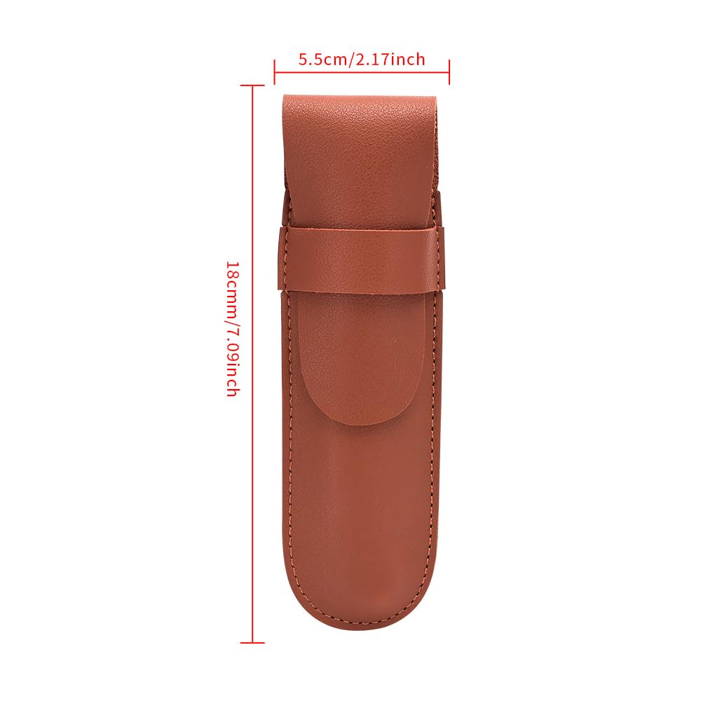 TorSor 2 Pack Straight Razor Case Pouch Sleeve Flap Cover Sheath Protective Holster PU Leather Carrying Holder Protector For Straight Edge Razors Blade Safety Travel Barber Close Shaving Manual Shaver