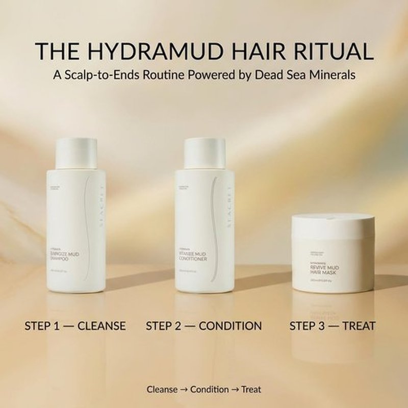 SEACRET Minerals HydraMud Shampoo - Natural Mud Formula with Argan Oil | SLS-Free, 13.3 FL Oz