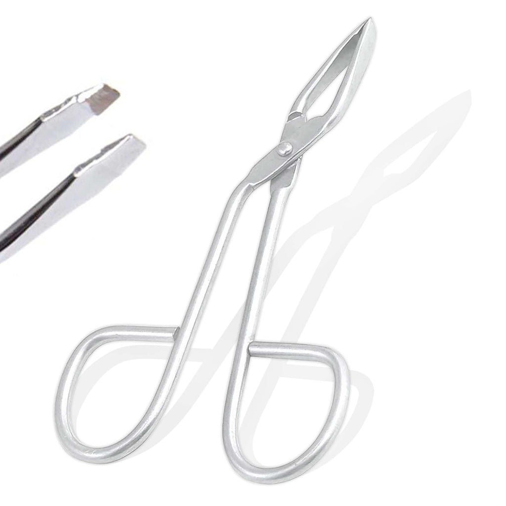 AAProTools Stainless Steel Professional (Eyebrow) Tweezers with Scissor Handle Slanted Tip Personal Daily Beauty Care Tools Trimming Nose Hair Plucker Clip Nipper