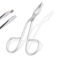 AAProTools Stainless Steel Professional (Eyebrow) Tweezers with Scissor Handle Slanted Tip Personal Daily Beauty Care Tools Trimming Nose Hair Plucker Clip Nipper
